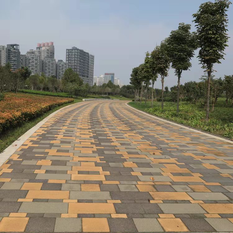 公园道路陶瓷透水砖效果图